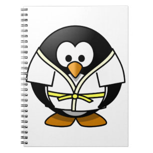 Cute little animated judo penguin spiral notebook