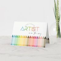 Cute Little Artist Crayon Fun Rainbow Baby Shower