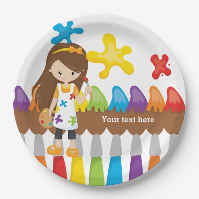 Cute Little Artist Paper Plate (Front)