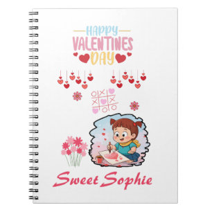 Cute Little Artist Valentine’s Day Kids T-Shirt  Notebook