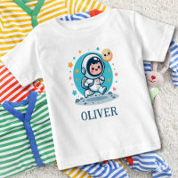 Cute Little Astronaut on the Moon