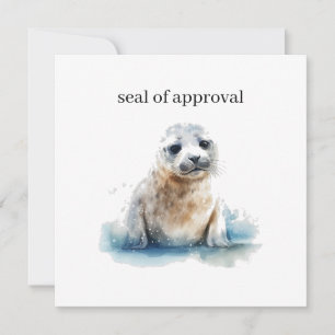 Cute little baby seal customisable invitation