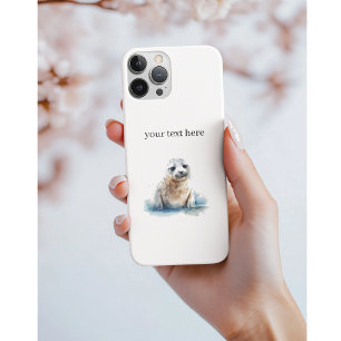 Cute little baby seal in white and blue Case-Mate iPhone case