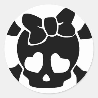 Cute Little Baby Skull Classic Round Sticker