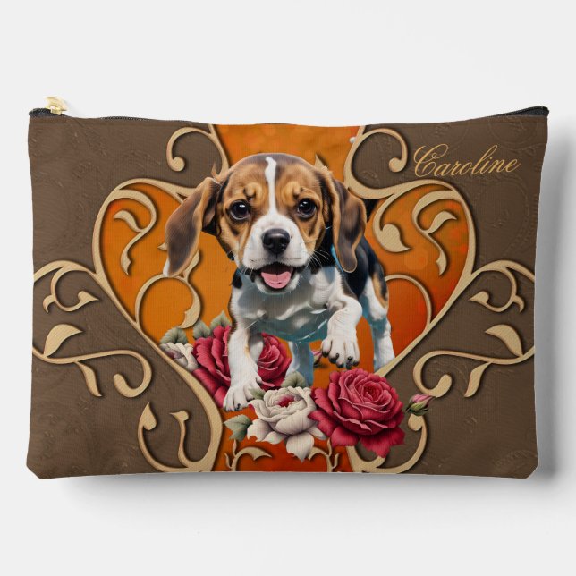 Cute little Beagle.  Accessory Pouch (Front)