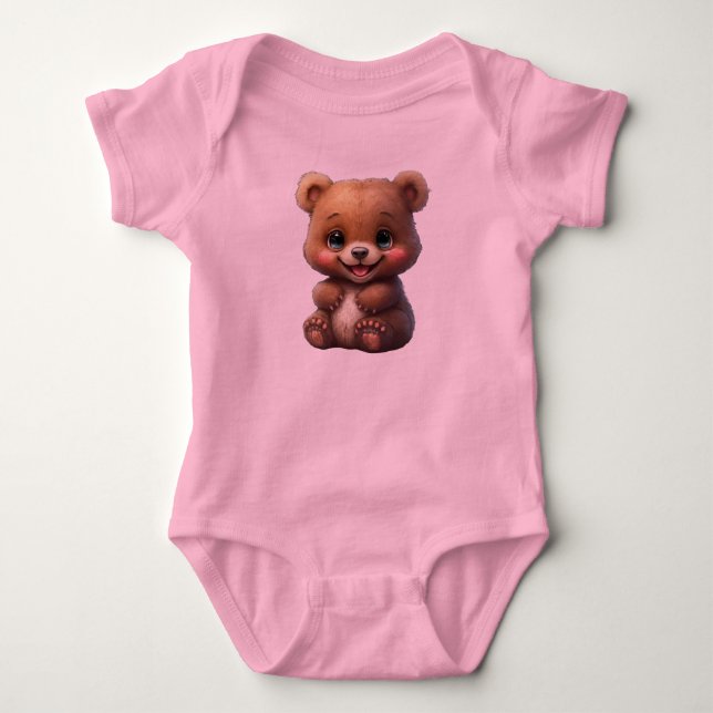 Cute Little Bear Bodysuit for Girl (Front)