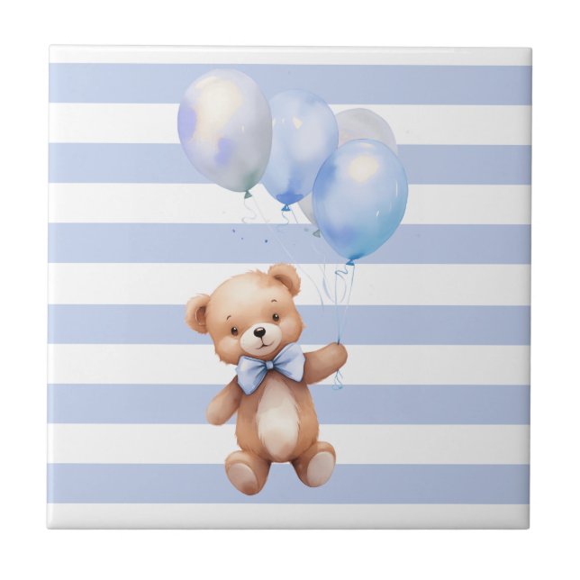 Cute Little Bear in Blue Tile (Front)