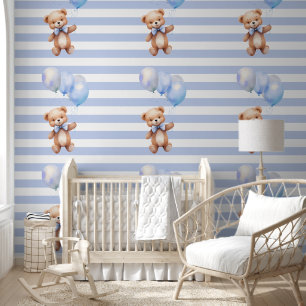 Cute Little Bear in Blue Wallpaper