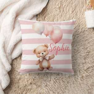Cute Little Bear in Pink Cushion