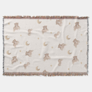 Cute Little Bear Pattern Throw Blanket