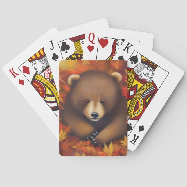 Cute Little Bear Playing Card (Back)