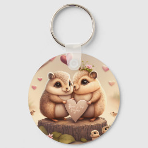 Cute little bears cartoon  accent pillow key ring