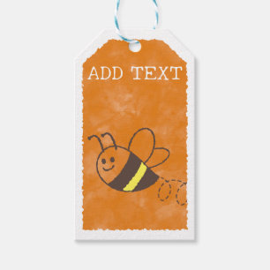Cute Little Bee Flying Watercolor Baby Shower Gift Tags