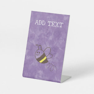 Cute Little Bee Flying Watercolor Baby Shower Pedestal Sign