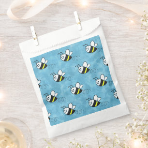 Cute Little Bee Pattern Watercolor Baby Shower Favour Bags