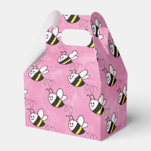 Cute Little Bee Pattern Watercolor Baby Shower Favour Box