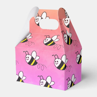 Cute Little Bee Pattern Watercolor Baby Shower Favour Box