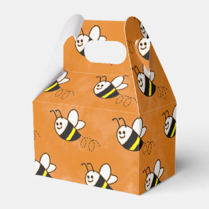 Cute Little Bee Pattern Watercolor Baby Shower Favour Box