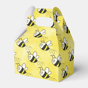 Cute Little Bee Pattern Watercolor Baby Shower Favour Box