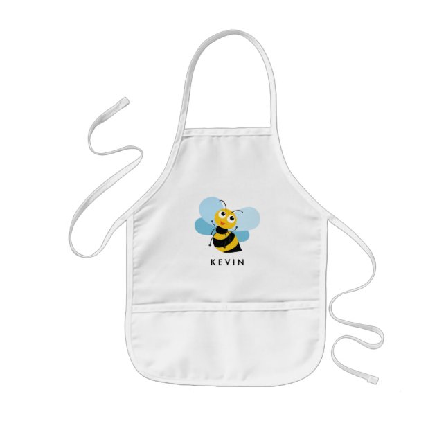 Cute Little BEE Personalised Kids Apron (Front)