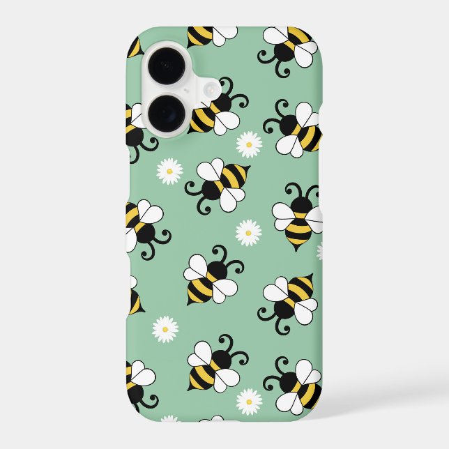 Cute little bees and daisy flowers pattern  (Back)