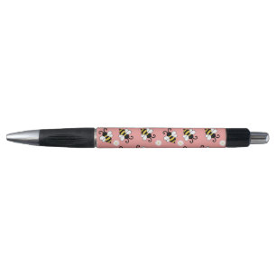Cute little bees and daisy flowers pattern