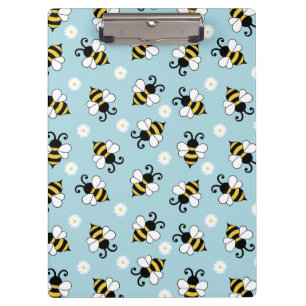 Cute little bees and daisy flowers pattern  clipboard