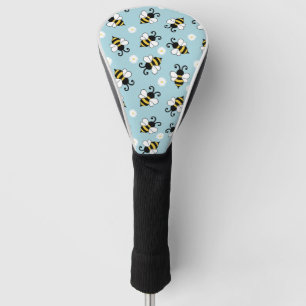 Cute little bees and daisy flowers pattern golf head cover