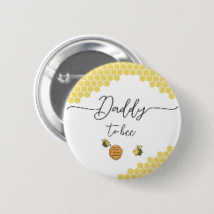 Cute Little Bees Honeycomb Daddy-to-bee Button