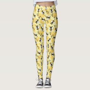 Cute little bees pattern leggings