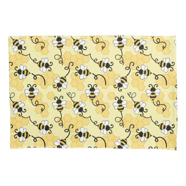 Cute little bees pattern pillowcase (Front)