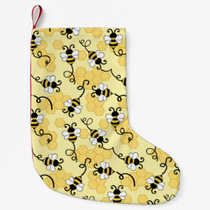 Cute little bees pattern small christmas stocking