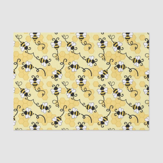 Cute little bees pattern tissue paper (Front)