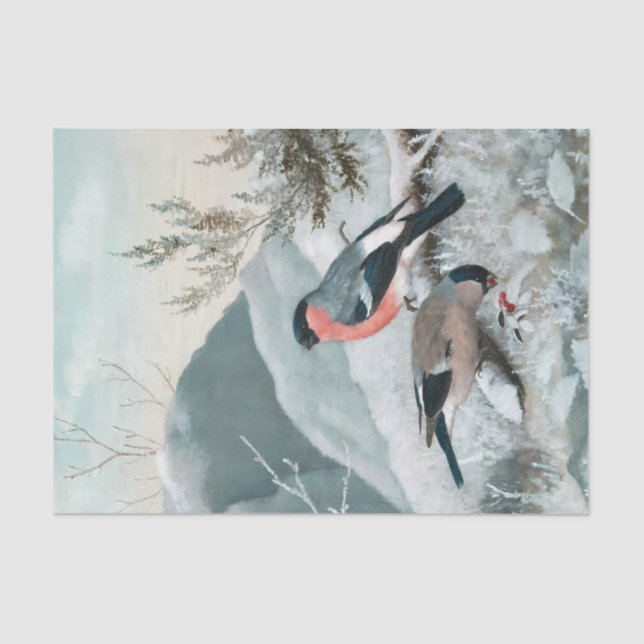 Cute little bird- Bullfinch, Art Tissue Paper (Front)