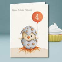 Cute Little Bird in Egg Personalised Kid Birthday