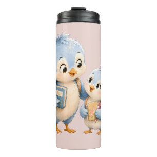 Cute Little Bird Siblings Thermal Tumbler