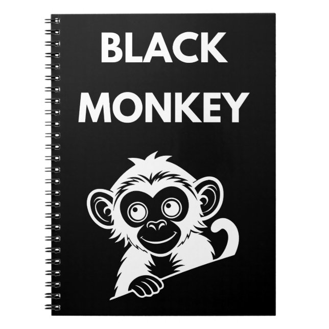 Cute Little Black Monkey Notebook (Front)