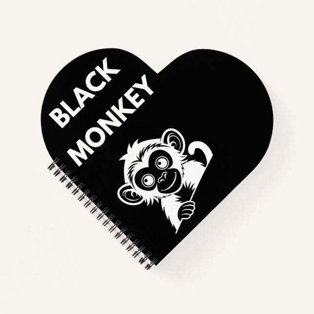 Cute Little Black Monkey Notebook (Front)