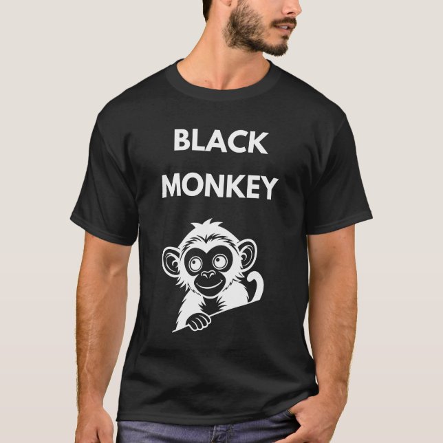 Cute Little Black Monkey T-Shirt (Front)