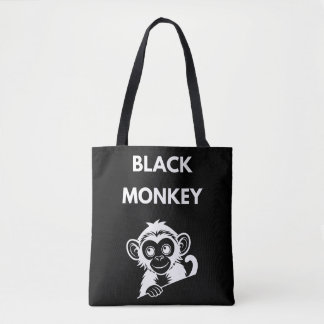 Cute Little Black Monkey Tote Bag