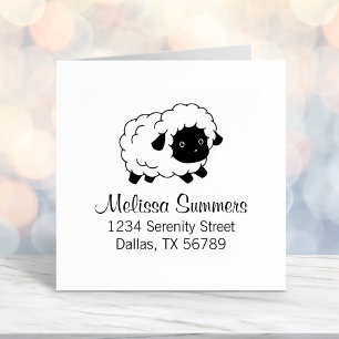Cute Little Black Nosed Sheep Address Self-inking Stamp