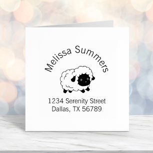Cute Little Black Nosed Sheep Arch Address Self-inking Stamp