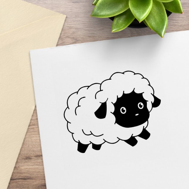 Cute Little Black Nosed Sheep Lamb Rubber Stamp (Creator Uploaded)