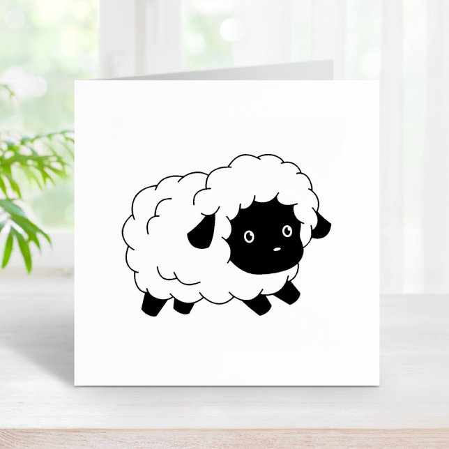 Cute Little Black Nosed Sheep Lamb Rubber Stamp (Creator Uploaded)