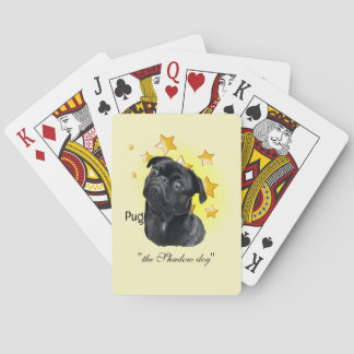 Cute Little Black Pug is a Star    Playing Cards
