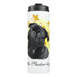 Cute Little Black Pug is a Star Thermal Tumbler