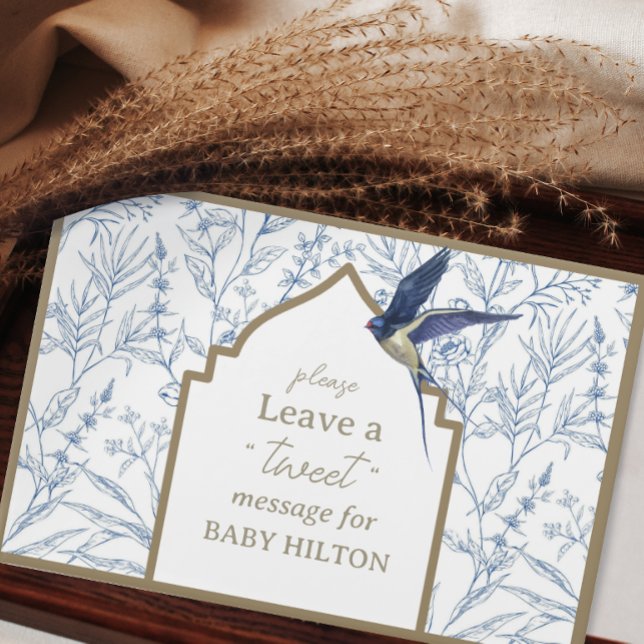 Cute Little Blue Bird Baby Shower Guest Book (Creator Uploaded)