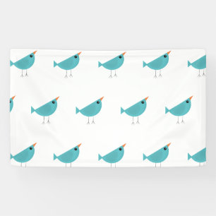 Cute little blue bird banner