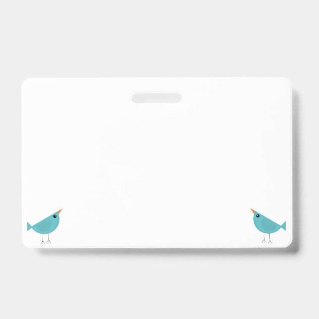 Cute little blue bird ID badge (Front)