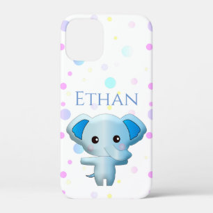 Cute Little Blue Boy Elephant iPhone 12 Mini Case